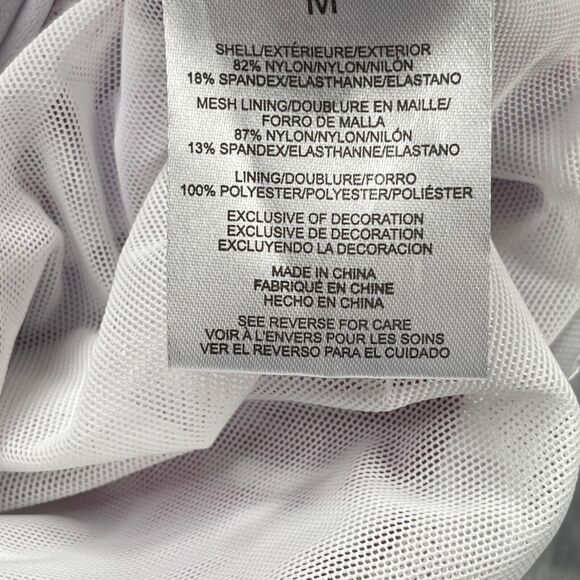 Jones New York Swimsuit Medium Fuchsia Palm Tree Ruffle Sleeve Bandeau Neck - Picture 6 of 13